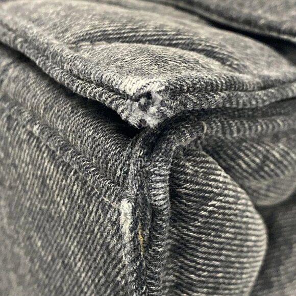 BALENCIAGA Crush Medium Black Denim Shoulder Bag - Picture 9 of 16